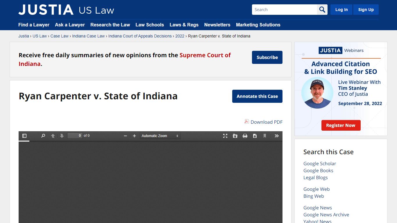 Ryan Carpenter v. State of Indiana :: 2022 :: Indiana Court of Appeals ...