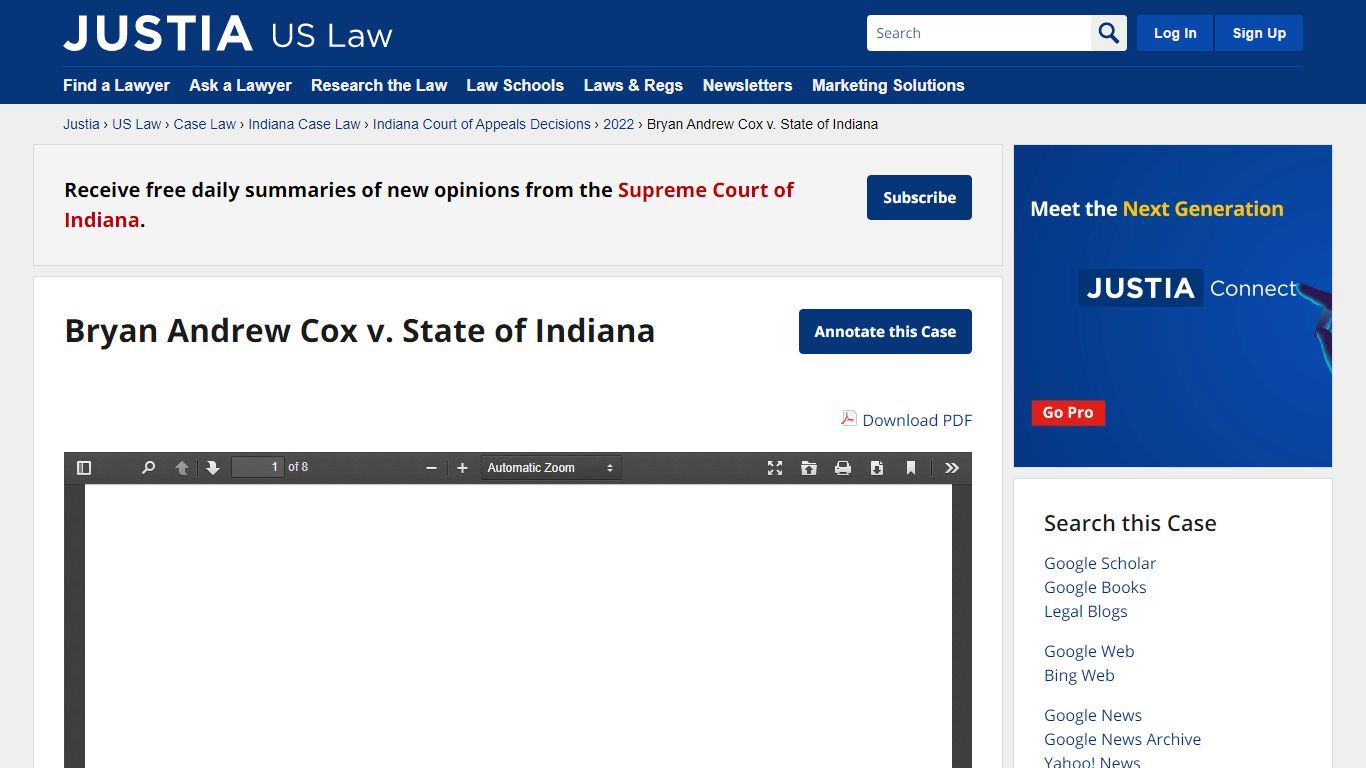 Bryan Andrew Cox v. State of Indiana :: 2022 :: Indiana Court of ...